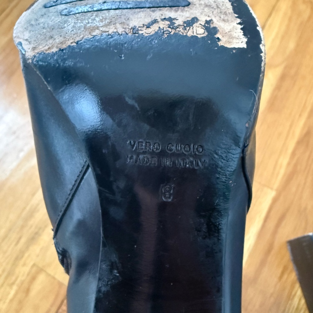 Vintage Charles David Black Heeled Boots - Style “Butane” Size Women’s 8. - Picture 7 of 11
